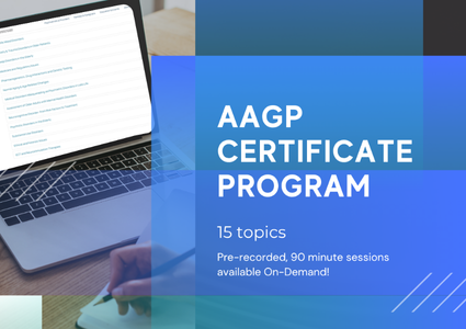 Two people connecting at the AAGP annual meeting