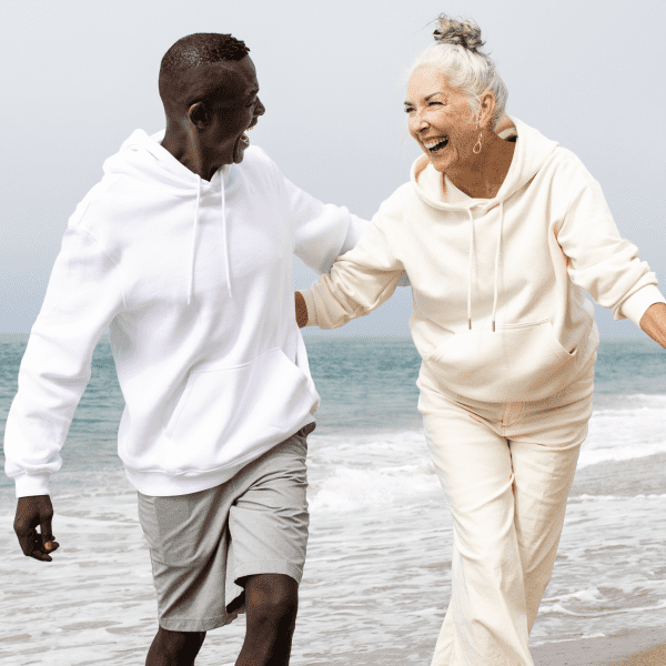 Elderly couple at the beach